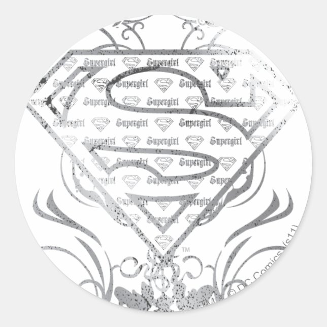 Sticker Rond Logo super fille Fancy Silver (Devant)