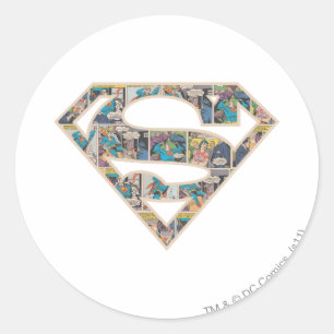 Sticker Rond Logo Supergirl Comic Strip