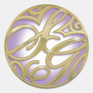 Sticker Rond Logo Supergirl Gold & Purple Circle
