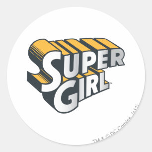 Sticker Rond Logo Supergirl Silver et Orange