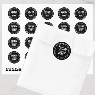 Sticker Rond Logo sur mesure Merci Black Small Business