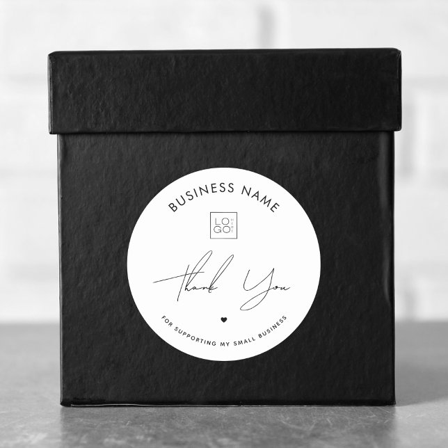 Sticker Rond Logo sur mesure Merci élégant pour petites entrepr (Créateur téléchargé)