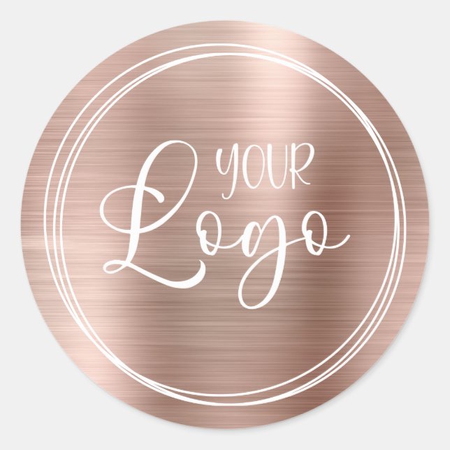 Sticker Rond Logo sur trois bagues blanches avec huile Rose en  (Devant)