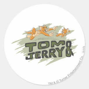 Sticker Rond Logo Tom et Jerry Chase