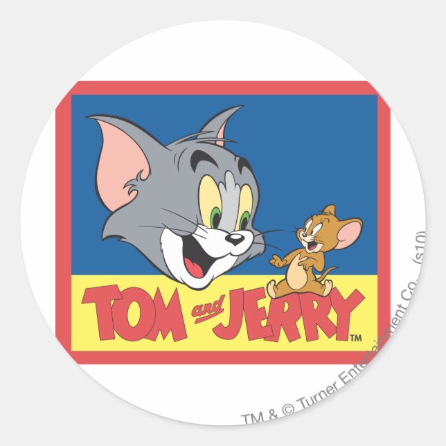 Sticker Rond Logo Tom Et Jerry Plat (Devant)