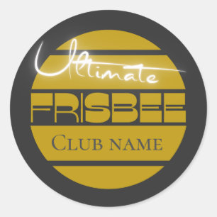 Sticker Rond Logo Ultimate Frisbee en jaune