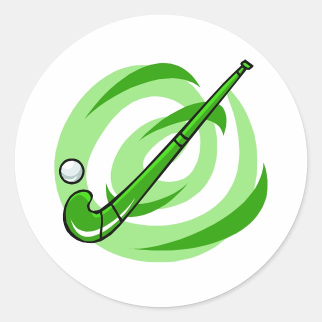 Sticker Rond Logo vert de hockey sur gazon (Devant)