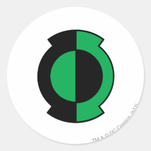 Sticker Rond Logo vert de lanterne renversé