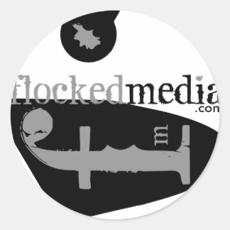 Sticker Rond Logos latéraux gris média en flux