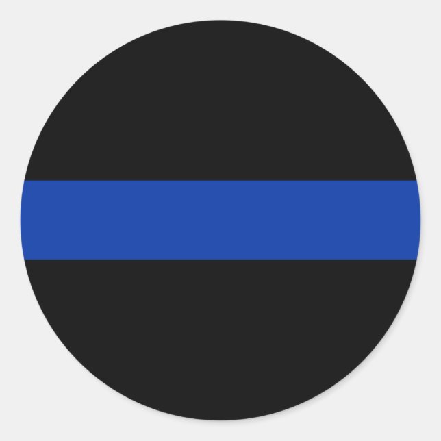 Sticker Rond loi de police de la ligne bleue mince (Devant)
