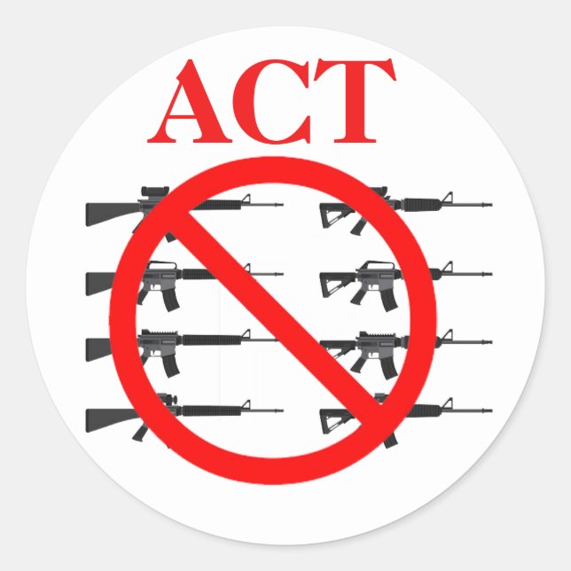 Sticker Rond Loi sur le contrôle des armes à feu (Devant)