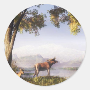 Sticker Rond L'Oie Au Bord Du Lac