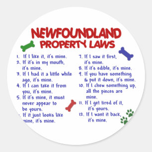 STICKER ROND LOIS SUR LES BIENS DE TERRE-NEUVE 2