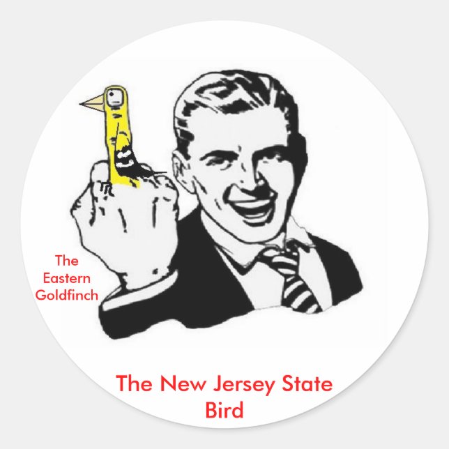 Sticker Rond L'Oiseau du New Jersey (Devant)