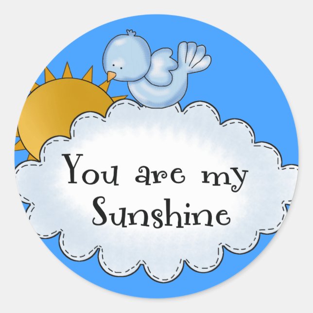 Sticker Rond L'Oiseau Soleil de l'Enfant Vous êtes mon soleil (Devant)