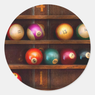 Sticker Rond Loisir - Billard - Jouons au billard