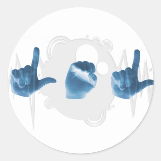 Sticker Rond "LOL" dans ASL par ASL Wear! (Devant)
