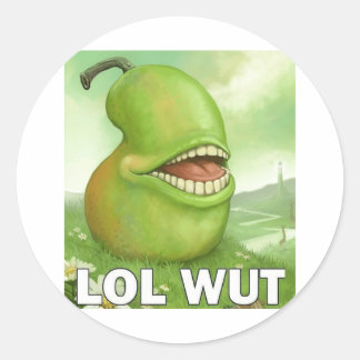 Sticker Rond Lol Wut Pear