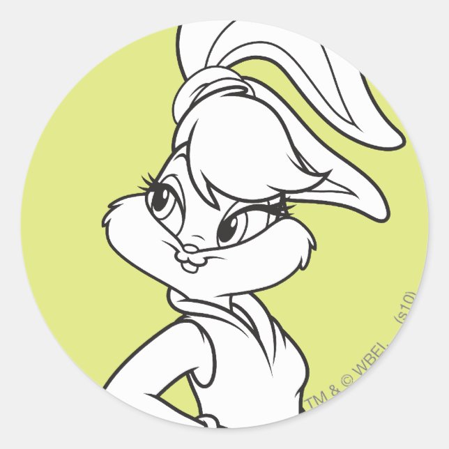 Sticker Rond Lola Bunny Décontracté (Devant)
