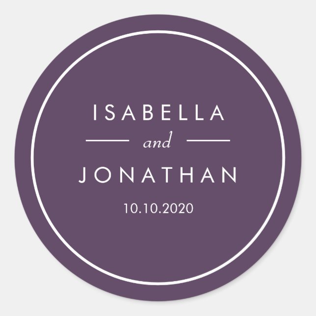 Sticker Rond L'Olivier | Personnalisation du mariage rustique (Devant)