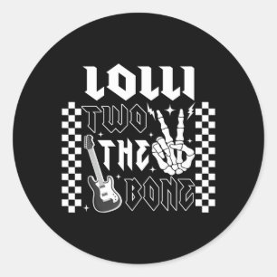 Sticker Rond Lolli du mauvais os d'anniversaire 2 ans