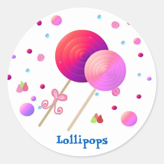Sticker Rond Lollipops doux (Devant)