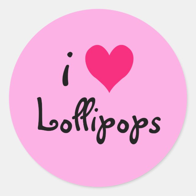 Sticker Rond Lollipops du coeur (Devant)