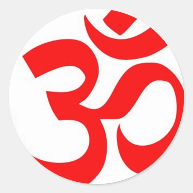 Sticker Rond L'OM symbole indou et bouddhiste (de ॐ) - (Devant)