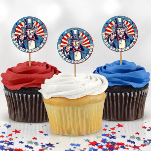 Sticker Rond L'Oncle Sam Militaire S'Éloigne Du Parti Cupcake P