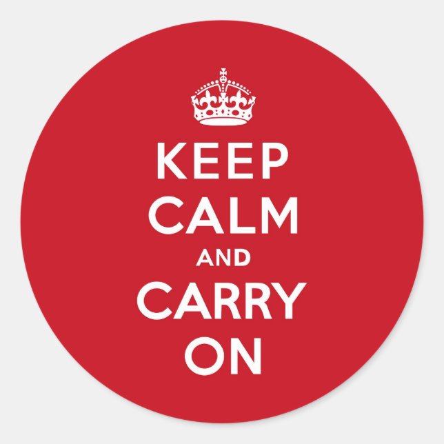 Sticker Rond London Red Keep Calme et Carry On (Devant)