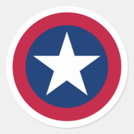 Sticker Rond Lone Star du Texas Rouge, Blanc et Bleu