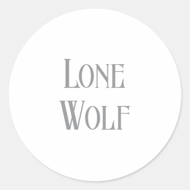 Sticker Rond Lone Wolf Male Sigma Modern Minimalist (Devant)