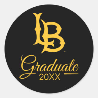 Sticker Rond Long Beach State Logo Graduation