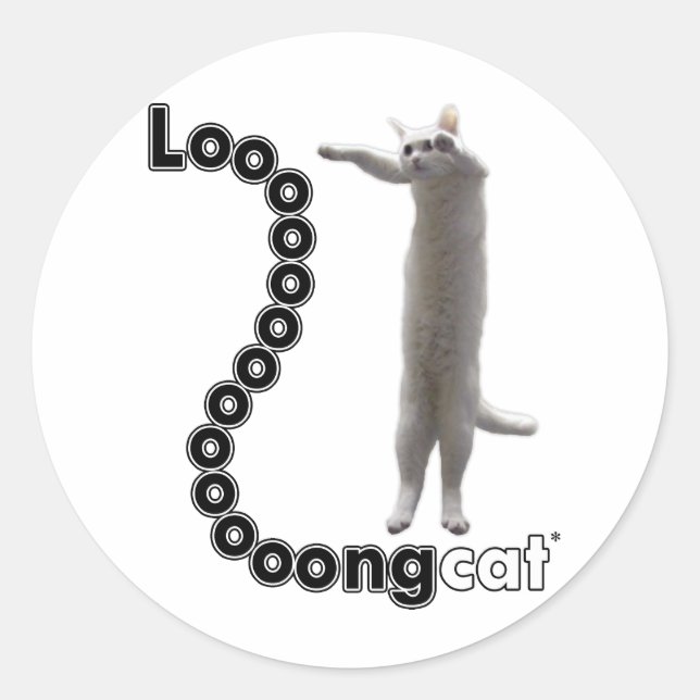 Sticker Rond Longcat est long (Devant)