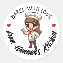 Longs cheveux Brown Baker Kawaii Cuit avec amour