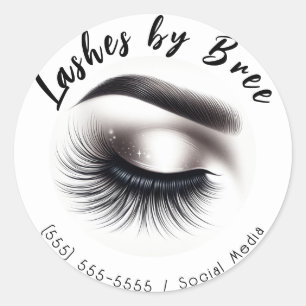 Sticker Rond Longue Black Wispy Eyelashes Lash Extensions Beaut