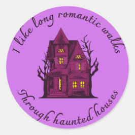 Sticker Rond Longue Marche romantique à travers Haunted Houses 