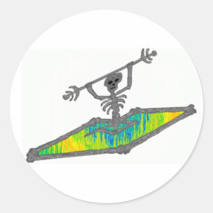 Sticker Rond Longueur d'onde des os Kayak