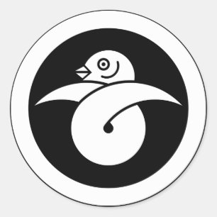 Sticker Rond Looped wild goose in circle