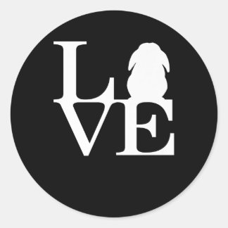 Sticker Rond Lop Rabbit Lover I Love Bunnies Graphisme