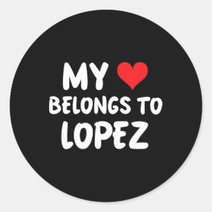 Sticker Rond Lopez - Mon cœur appartient à Lopez - Amour