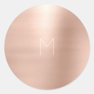 Sticker Rond L'or de rose de rose rougissent blanc de
