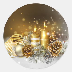 Sticker Rond L'or mire des vacances de Joyeux Noël