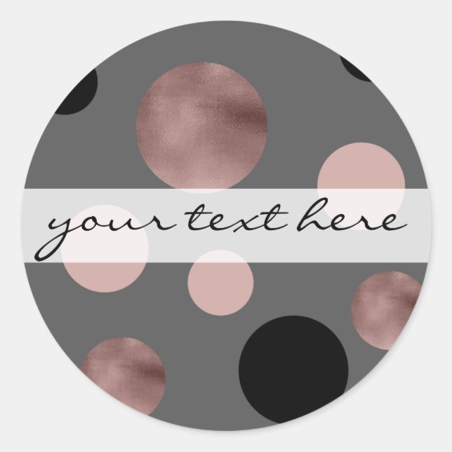 Sticker Rond l'or rose de faux élégant rougissent les cercles (Devant)