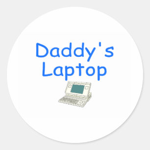 Sticker Rond L'ordinateur portable de papa