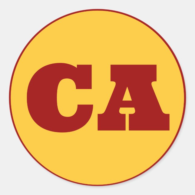 Sticker Rond Los Angeles (CA) - Gold x Cardinal (Devant)