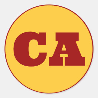 Sticker Rond Los Angeles (CA) - Gold x Cardinal