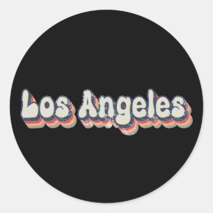 Sticker Rond Los Angeles California Chrome City Classic Art
