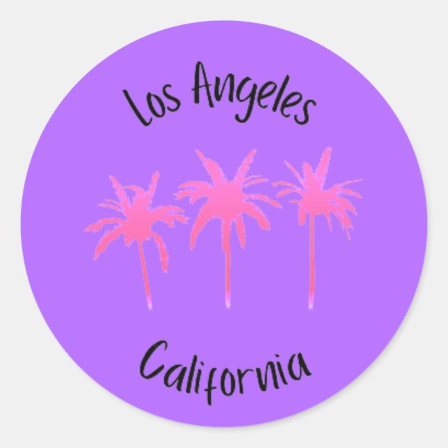 Sticker Rond Los Angeles Californie (Devant)