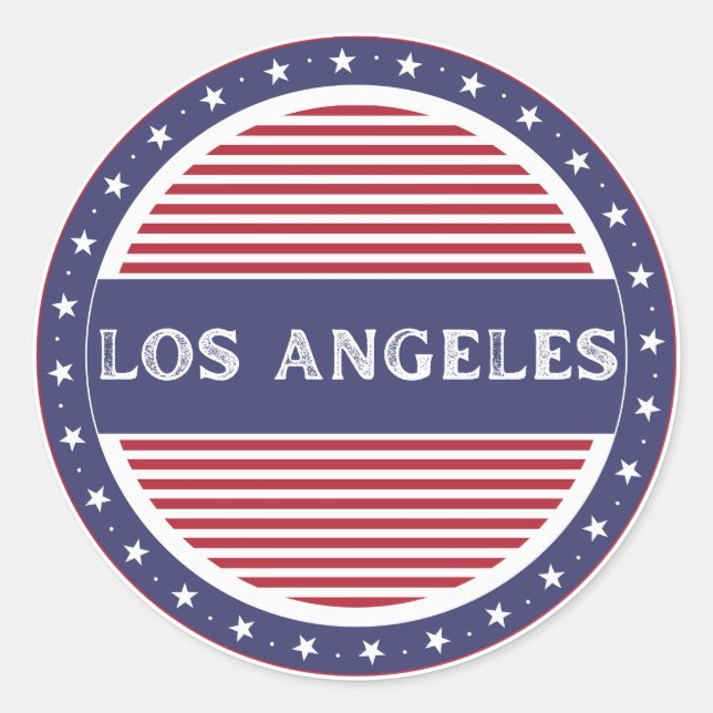 Sticker Rond Los Angeles City Pride Emblem – American Identity (Devant)